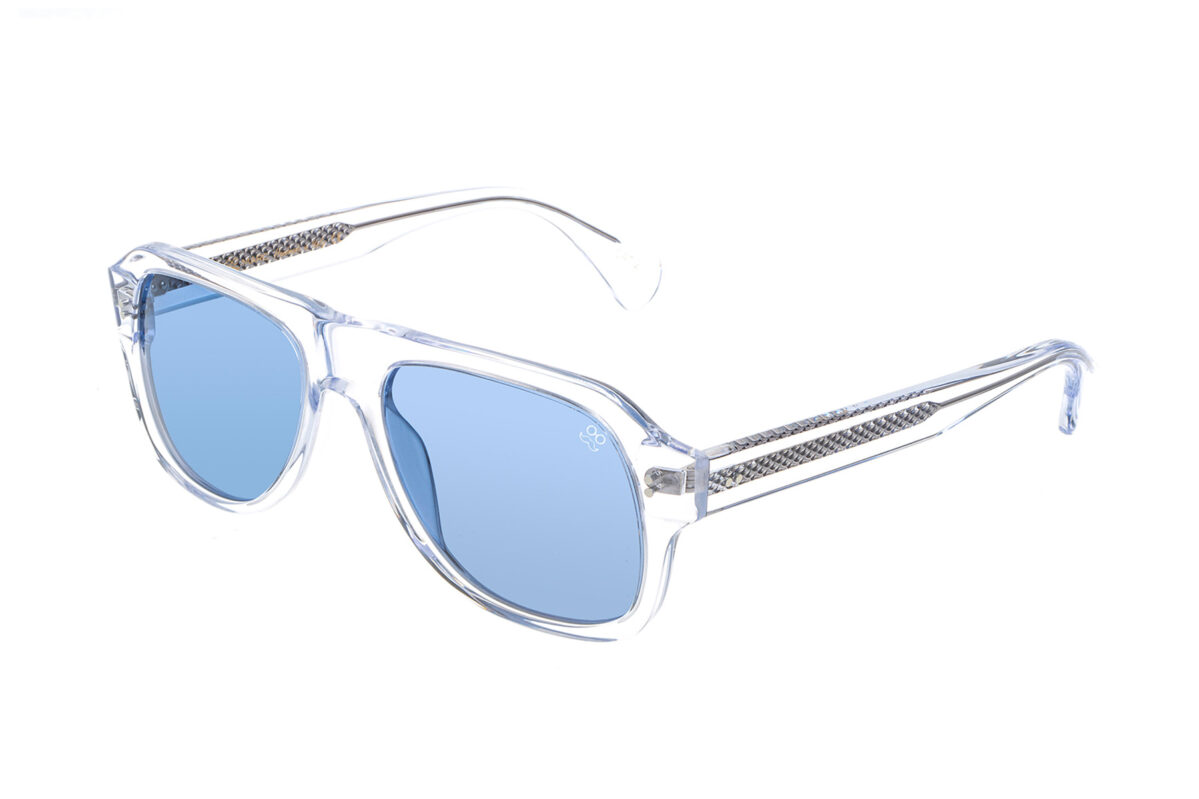 Elliot Acetato è un modello di occhiali da sole firmata David Marc con montatura in acetato importante e aste decorate dallo stile trendy